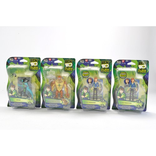 1185 - Bandai Cartoon Network Ben 10 Alien Force Carded Figures comprising Gwen Tennyson x 2, Humungosaur a... 