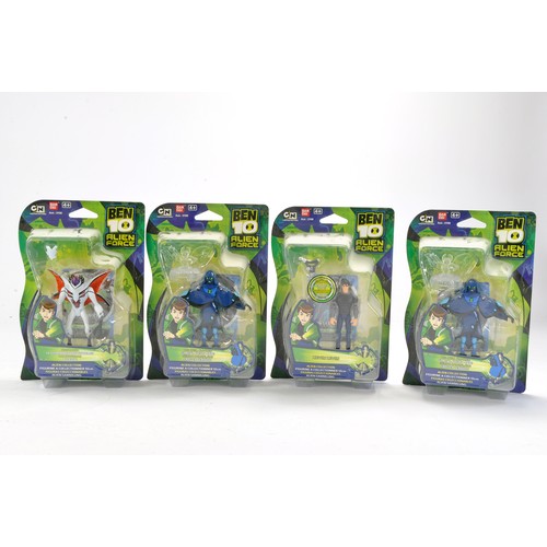 1186 - Bandai Cartoon Network Ben 10 Alien Force Carded Figures comprising Big Chill Cloaked x 2, Kevin Lev... 