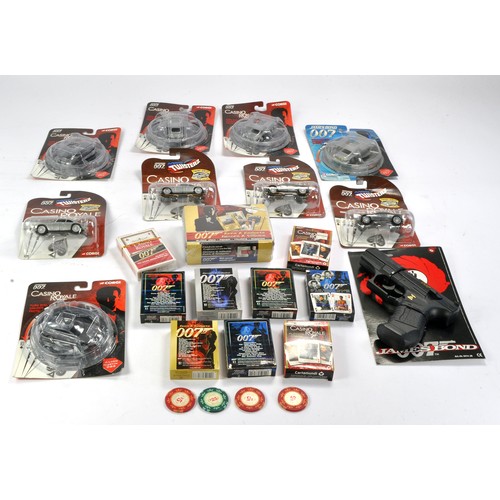 1262 - James Bond 007 comprising a number of unopened carded diecast issues from Corgi plus various card ga... 