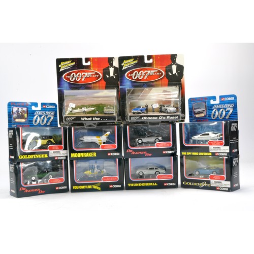 1264 - James Bond 007 comprising Eight Corgi Data Card Diecast issues plus duo of Johnny Lightning sets. Al... 