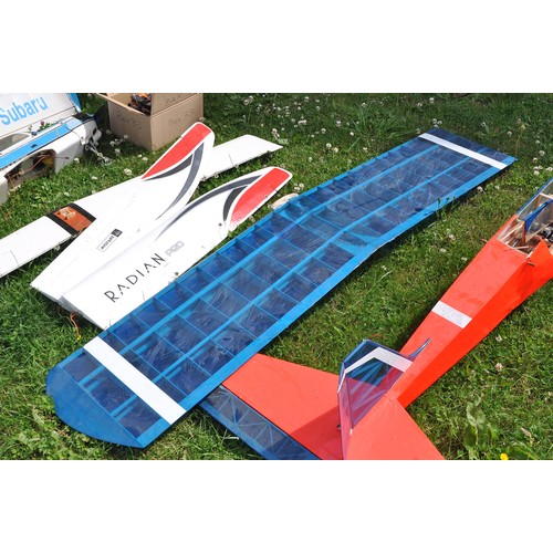 1329 - An impressive collection of RC Model Aircraft from a single owner collection comprising various larg... 