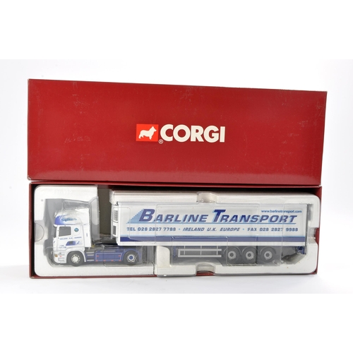 12 - Corgi Diecast Model Truck issue comprising No. CC13720 Scania Fridge Trailer in the livery of Barlin... 