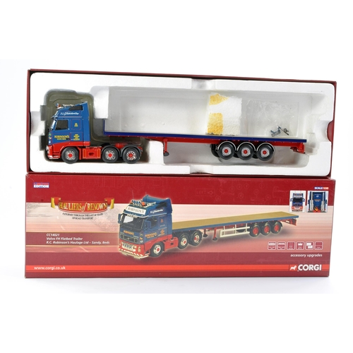 14 - Corgi Diecast Model Truck issue comprising No. CC14021 Volvo FH Flatbed in livery of RC Robinsons. I... 