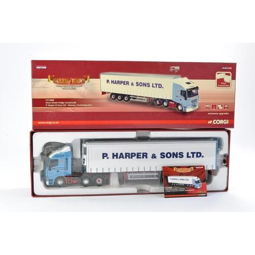 23 - Corgi Diecast Model Truck issue comprising No. CC15006 Iveco Stralis Fridge Curtainside in the liver... 