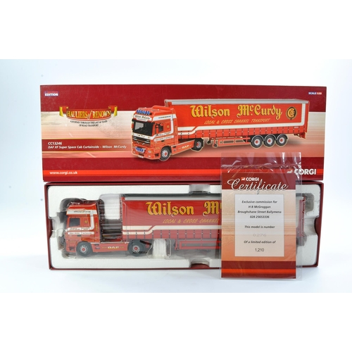 3 - Corgi Diecast Model Truck issue comprising No. CC13246 DAF XF Curtainside in the livery of Wilson Mc... 