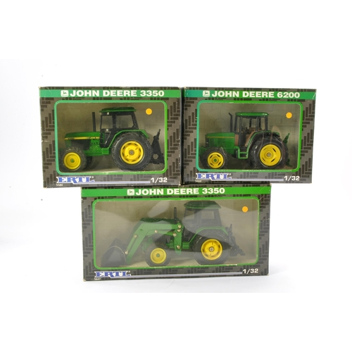 80 - Ertl 1/32 Farm Tractor Group comprising John Deere 3350, 6200 and One other with Loader. All look to... 