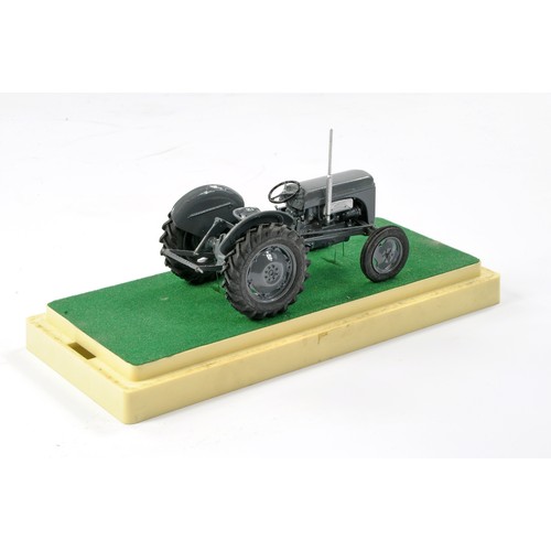 117 - Scaledown White Metal 1/32 farm issue comprising Ferguson Tractor. Mounted on plinth with display ca... 