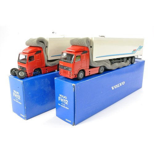 157 - Conrad 1/32 diecast truck issues comprising No. 4608 Volvo FH12 Box Trailer x2. Both excellent, comp... 