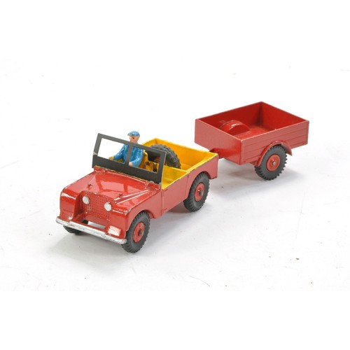 442 - Dinky No. 340/341 Land Rover and Trailer. Red and yellow variant with blue driver. Land Rover looks ... 