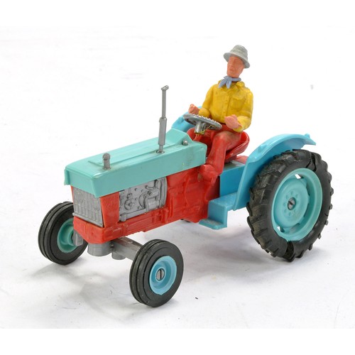 446 - Timpo approx 1/32 Ford 5000 Tractor. Light Blue and Red with (farmer) driver. Good however one tyre ... 