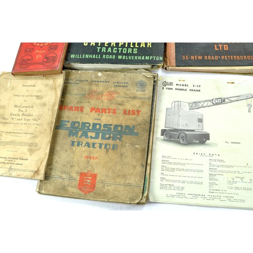 469 - A group of hard to find Vintage Tractor and Machinery related literature comprising instruction book... 