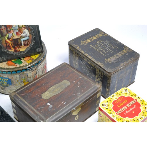 1556 - An interesting group of vintage Sweet / Chocolate / Biscuit tins including Lyons Treasure Tins plus ... 