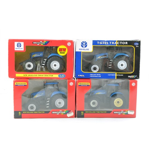 487 - Britains Farm 1/32 issues comprising New Holland Tractors x 4, including T7060, T8040 x 2 and TG305.... 