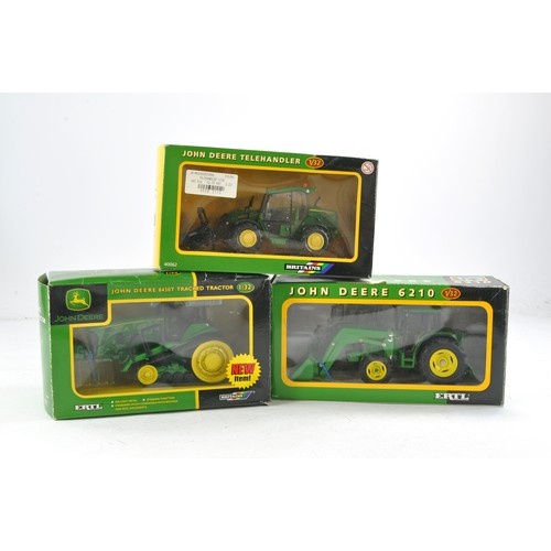 488 - Britains Farm 1/32 comprising John Deere 8430T Tractor, Telehandler plus 6210 Tractor and Loader. Lo... 