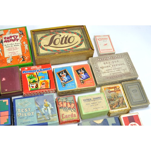 1571 - Assorted vintage Card Games including Scarce Early Airfix Magic Ball Series Toy comprising 'Greyhoun... 