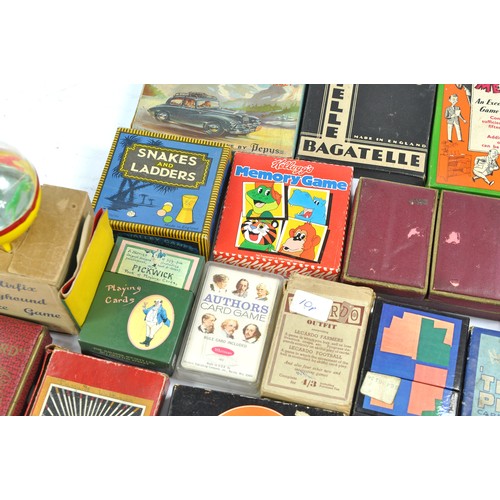 1571 - Assorted vintage Card Games including Scarce Early Airfix Magic Ball Series Toy comprising 'Greyhoun... 