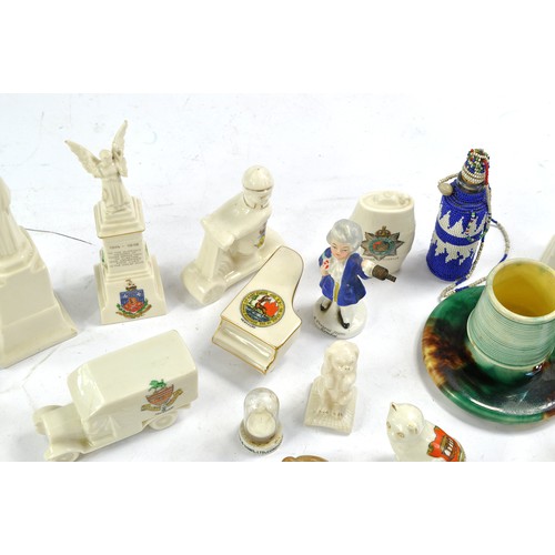 1572 - Interesting group of mostly Souvenir crested China comprising various landmark pieces, war memorials... 