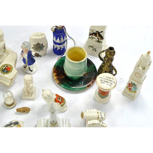 1572 - Interesting group of mostly Souvenir crested China comprising various landmark pieces, war memorials... 