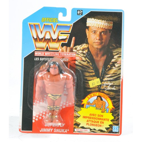 1043 - Hasbro WWF World Wrestling Federation 1990 figure comprising Superfly Jimmy Snuka. Excellent, unopen... 