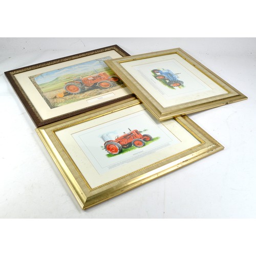 510 - Trio of framed Tractor Prints comprising Nuffield and Fordson.