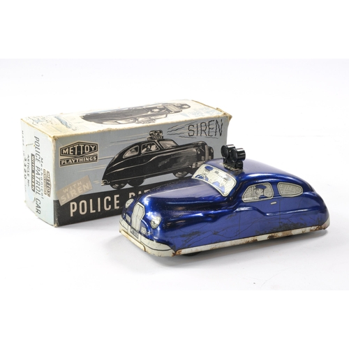 572 - Mettoy Playthings Mechanical friction driven No. 3320 Police Patrol Car. In Royal Blue. Working exam... 