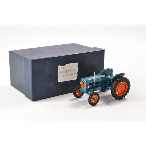 129 - Hand built Scaledown 1/32 Farm issue comprising Fordson Major Tractor. Model with signs of some disp... 