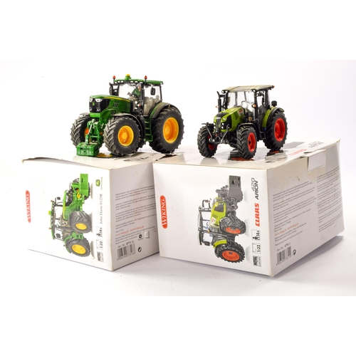 149 - Wiking 1/32 Farm issue comprising 1) Claas Arion 420 Tractor. Appears fair has been displayed, would... 