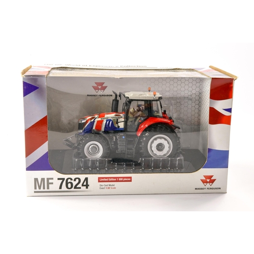 161 - Universal Hobbies 1/32 Farm Issue comprising Massey Ferguson 7624 Union Jack limited Edition Tractor... 