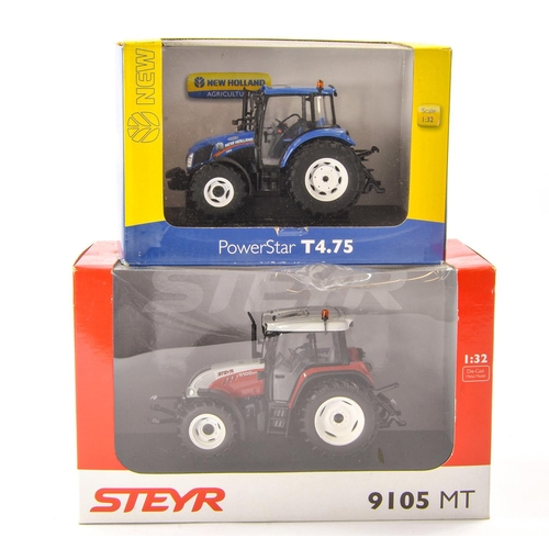 191 - Universal Hobbies 1/32 Farm Issue comprising 1) New Holland Power Star T4.75 Tractor. Appears Excell... 