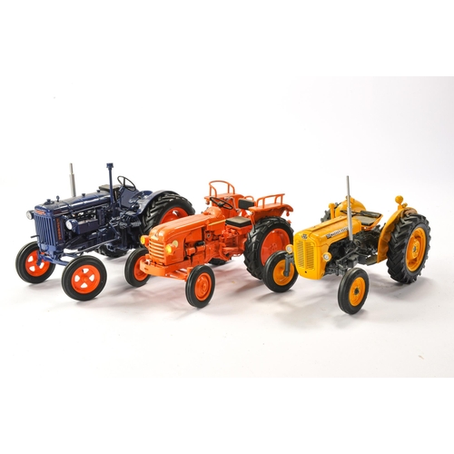 212 - A trio of 1/16 Universal Hobbies tractor issues comprising Massey Ferguson, Renault and Fordson. All... 