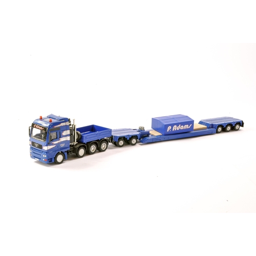 229 - Siku 1/50 Diecast Model Truck issue MAN Low loader in the livery of P. Adams. Generally Good but has... 