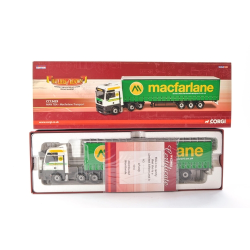 260 - Corgi 1/50 Diecast Model Truck Issue No. CC13429 MAN TGA in livery of Macfarlane transport. Appears ... 