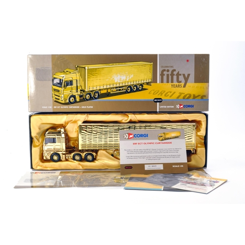 264 - Corgi 1/50 Diecast Model Truck issue comprising No.AN13419 DAF 105 ERF ECT Olympic Curtainside Gold ... 