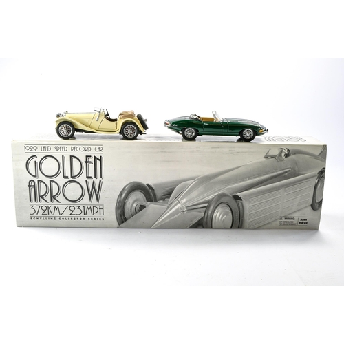 285 - Franklin Mint duo comprising Jaguar and MG issues plus Schylling Golden Arrow Land Speed Record Car.... 