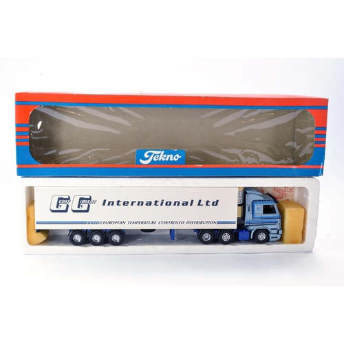 43 - Tekno Diecast Model Truck issue comprising Scania Fridge Trailer in the livery of Geoff Gilbert. Goo... 