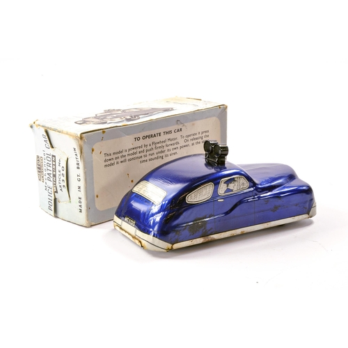 572 - Mettoy Playthings Mechanical friction driven No. 3320 Police Patrol Car. In Royal Blue. Working exam... 