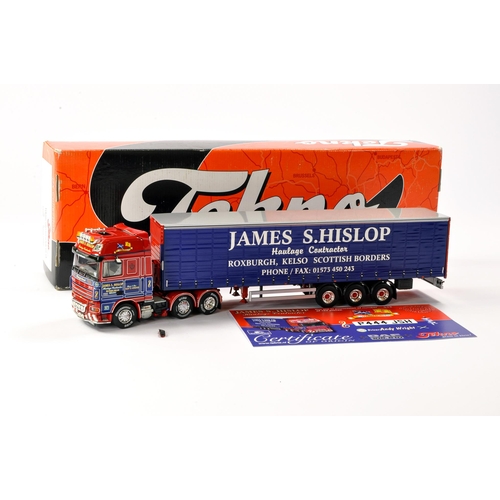 58 - Tekno Diecast Model Truck issue comprising DAF XF Curtainside in the livery of James Hislop. General... 