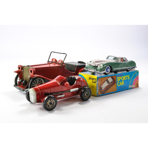 592 - Chinese issue tinplate 'Lucky' Sports Car plus additional display models as shown.