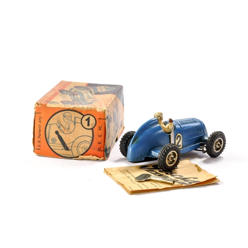 593 - Gescha (Germany) early issue mechanical Mercedes Compressor Racing Car in Blue. In working order, ge... 