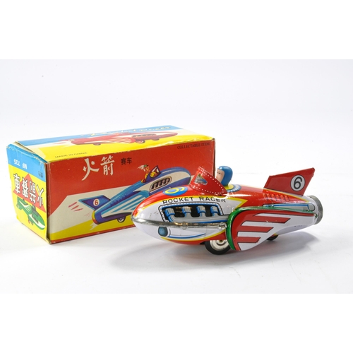 597 - Chinese friction driven tinplate issue comprising No. 735 Rocket Racer. In working order, generally ... 