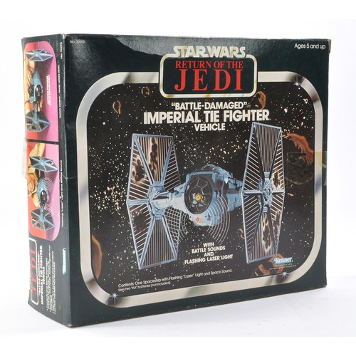Kenner Star Wars 1983 issue comprising Item No. 70990 Return of the Jedi "Battle Damaged " Imperial Tie Fighter vehicle. Factory sealed, hence assumed unused and excellent in original box . Box is very good to excellent with minor storage wear.