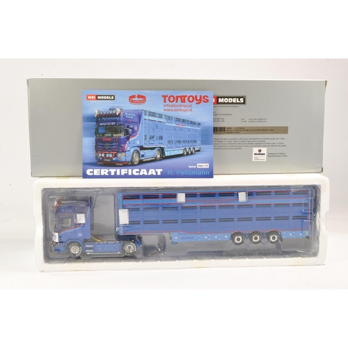 23 - WSI 1/50 high detail model truck issue comprising Scania R Topline Livestock Transporter in the live... 