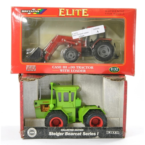 82 - Britains 1/32 Farm issue comprising Elite Series Case IH CX90 with Loader plus Ertl 1/32 Steiger Bea... 