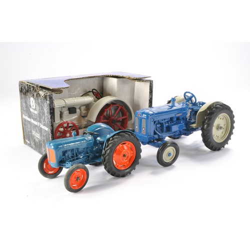 94 - Chad Valley Fordson Dexta Tractor, restored but displaying well in addition to Ertl 1/16 Fordson New... 