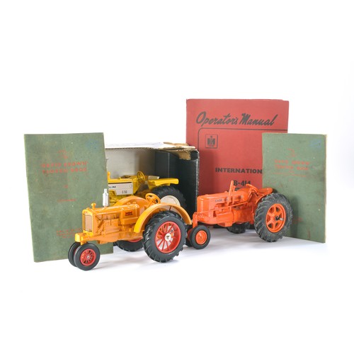 102 - A trio of larger scale American tractors including CASE and Molene plus a trio of tractor manuals.