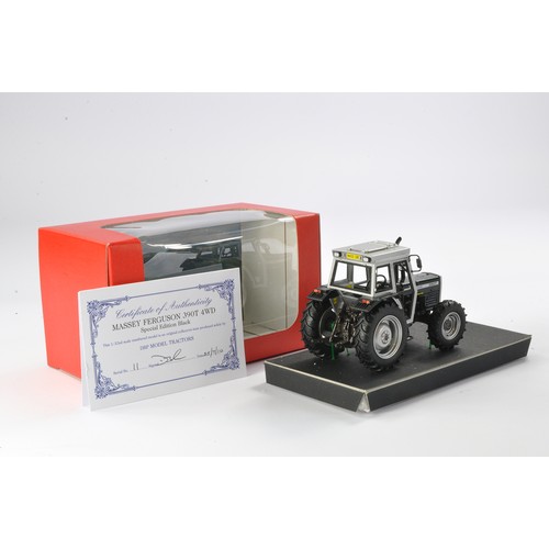 113 - DBP Hand built 1/32 farm model comprising Massey Ferguson 390T 4WD black edition tractor. Limited Ed... 