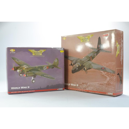 216 - Corgi model aircraft issues comprising 1) No. AA36702 Junkers JU88a-5 and 2) No. AA34804 Vickers Wel... 