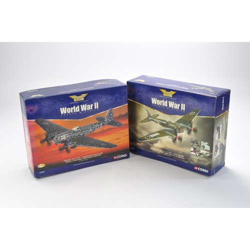 218 - Corgi model aircraft issues comprising 1) No. AA33701 Heinkel HE111H-3 and 2) No. AA33703 Heinkel HE... 