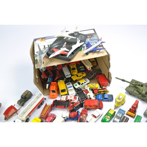 269 - Playworn Diecast group comprising Matchbox, Dinky, Zymlex, Corgi etc, approx 115 pcs.