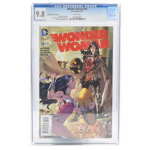 397 - Graded Comic Book interest comprising Wonder Woman #39 - D. C. Comics 4/15. Lupacchino Variant cover... 